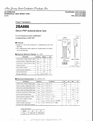 2SC1847 Datasheet PDF New Jersey Semiconductor