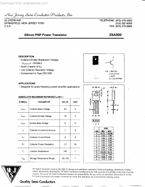A900 Datasheet PDF New Jersey Semiconductor