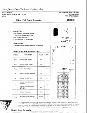 2SB948 Datasheet PDF New Jersey Semiconductor