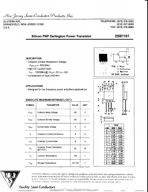 B1101 Datasheet PDF New Jersey Semiconductor