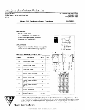 2SB1223 Datasheet PDF New Jersey Semiconductor