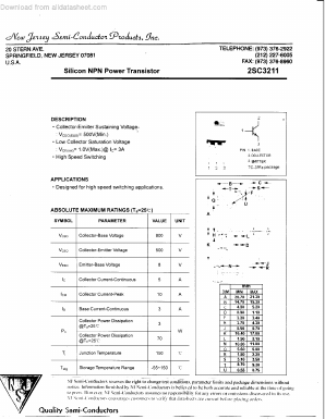2SC3211 Datasheet PDF New Jersey Semiconductor