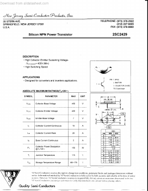 2SC2429 Datasheet PDF New Jersey Semiconductor