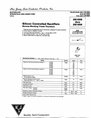 2N1598 Datasheet PDF New Jersey Semiconductor