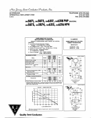 2N5874 Datasheet PDF New Jersey Semiconductor