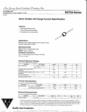 BZT03C82-TAP Datasheet PDF New Jersey Semiconductor