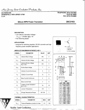 C3163 Datasheet PDF New Jersey Semiconductor