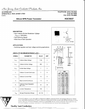 KSC5027 Datasheet PDF New Jersey Semiconductor