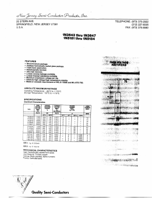 1N4256 Datasheet PDF New Jersey Semiconductor