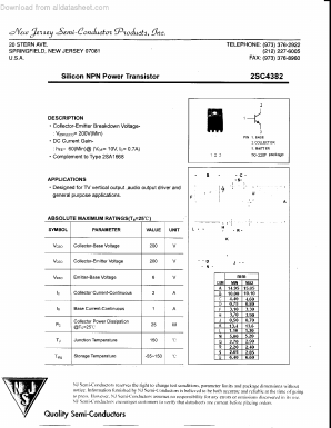 2SC4382 Datasheet PDF New Jersey Semiconductor