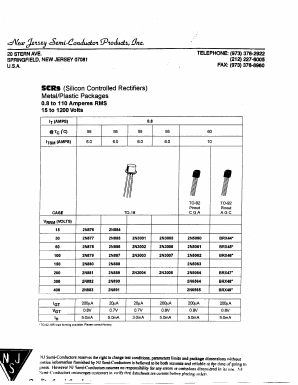 2N878 Datasheet PDF New Jersey Semiconductor
