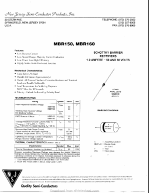 MBR150 Datasheet PDF New Jersey Semiconductor