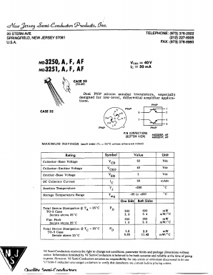 MD3250 Datasheet PDF New Jersey Semiconductor