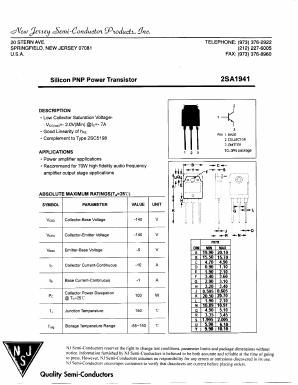 2SA1941 Datasheet PDF New Jersey Semiconductor