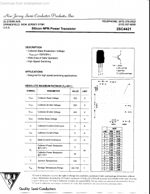 2SC4421 Datasheet PDF New Jersey Semiconductor