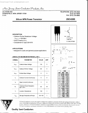 2SC4385 Datasheet PDF New Jersey Semiconductor