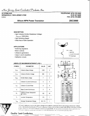 2SC3060 Datasheet PDF New Jersey Semiconductor