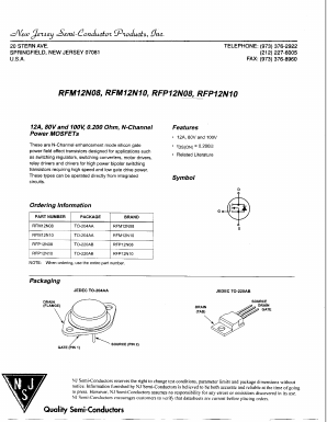RFM12N10 Datasheet PDF New Jersey Semiconductor