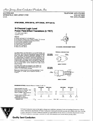 RFM12N08L Datasheet PDF New Jersey Semiconductor