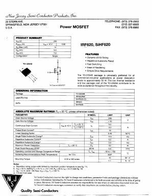 IRF620PBF Datasheet PDF New Jersey Semiconductor