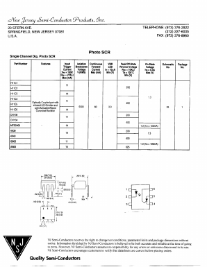 H11C1 Datasheet PDF New Jersey Semiconductor
