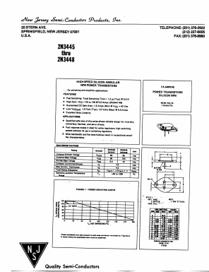 2N3446 Datasheet PDF New Jersey Semiconductor