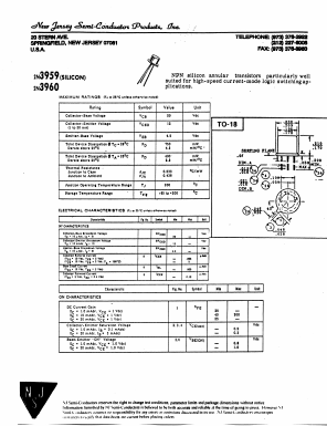 2N3960 Datasheet PDF New Jersey Semiconductor