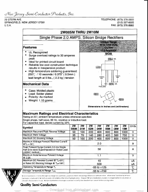 2W08M Datasheet PDF New Jersey Semiconductor