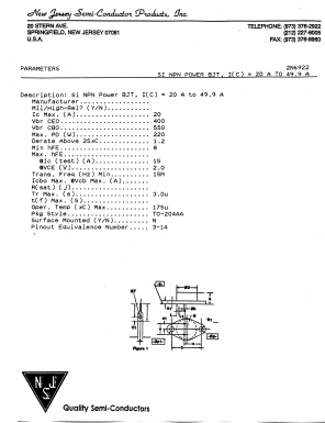 2N6922_ Datasheet PDF New Jersey Semiconductor