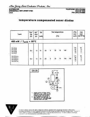 1N3154 Datasheet PDF New Jersey Semiconductor