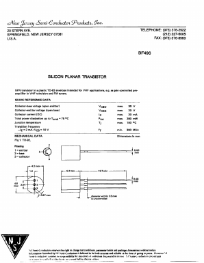 BF496 Datasheet PDF New Jersey Semiconductor