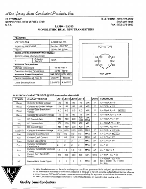 LS312 Datasheet PDF New Jersey Semiconductor