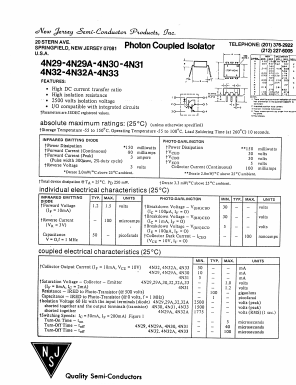4N32 Datasheet PDF New Jersey Semiconductor