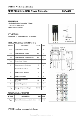 C4582 Datasheet PDF New Jersey Semiconductor