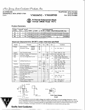 VN0104 Datasheet PDF New Jersey Semiconductor