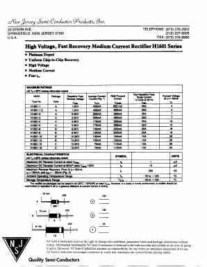 H1601-12 Datasheet PDF New Jersey Semiconductor
