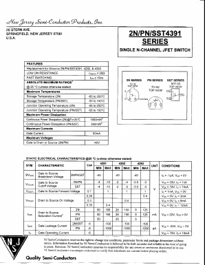 2N4391 Datasheet PDF New Jersey Semiconductor