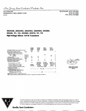 2N4064 Datasheet PDF New Jersey Semiconductor