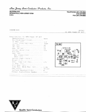 2N3553 Datasheet PDF New Jersey Semiconductor