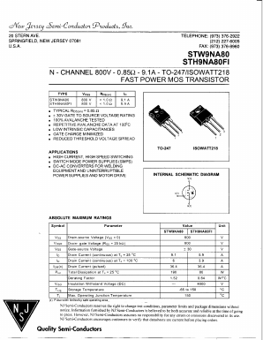STW9NA80 Datasheet PDF New Jersey Semiconductor