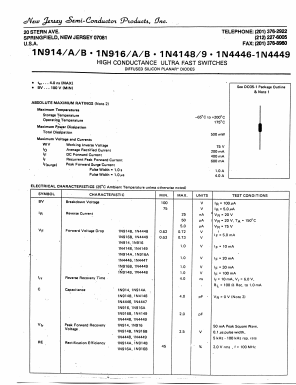 1N916B Datasheet PDF New Jersey Semiconductor