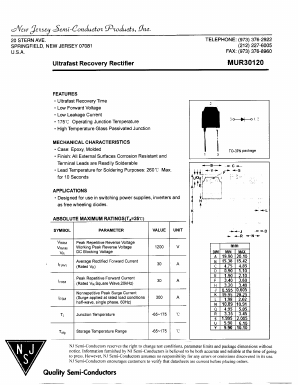 MUR30120 Datasheet PDF New Jersey Semiconductor