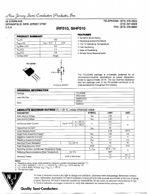 IRF510N Datasheet PDF New Jersey Semiconductor