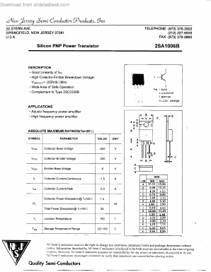 A1006B Datasheet PDF New Jersey Semiconductor