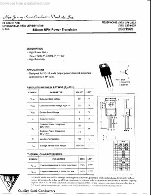 2SC1969 Datasheet PDF New Jersey Semiconductor