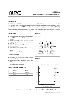 SM8223A Datasheet PDF Nippon Precision Circuits 