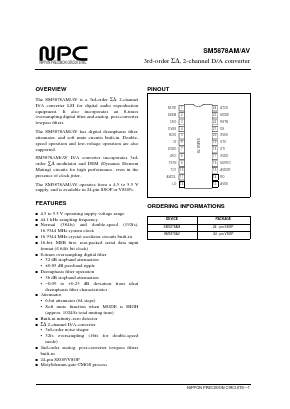 SM5878 Datasheet PDF Nippon Precision Circuits 