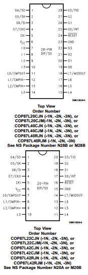 COP87L20CJM-2N Datasheet PDF National ->Texas Instruments