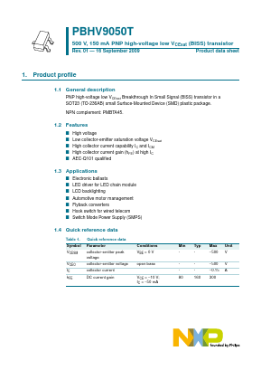 PBHV9050T Datasheet PDF NXP Semiconductors.