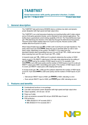 74ABT657 Datasheet PDF NXP Semiconductors.